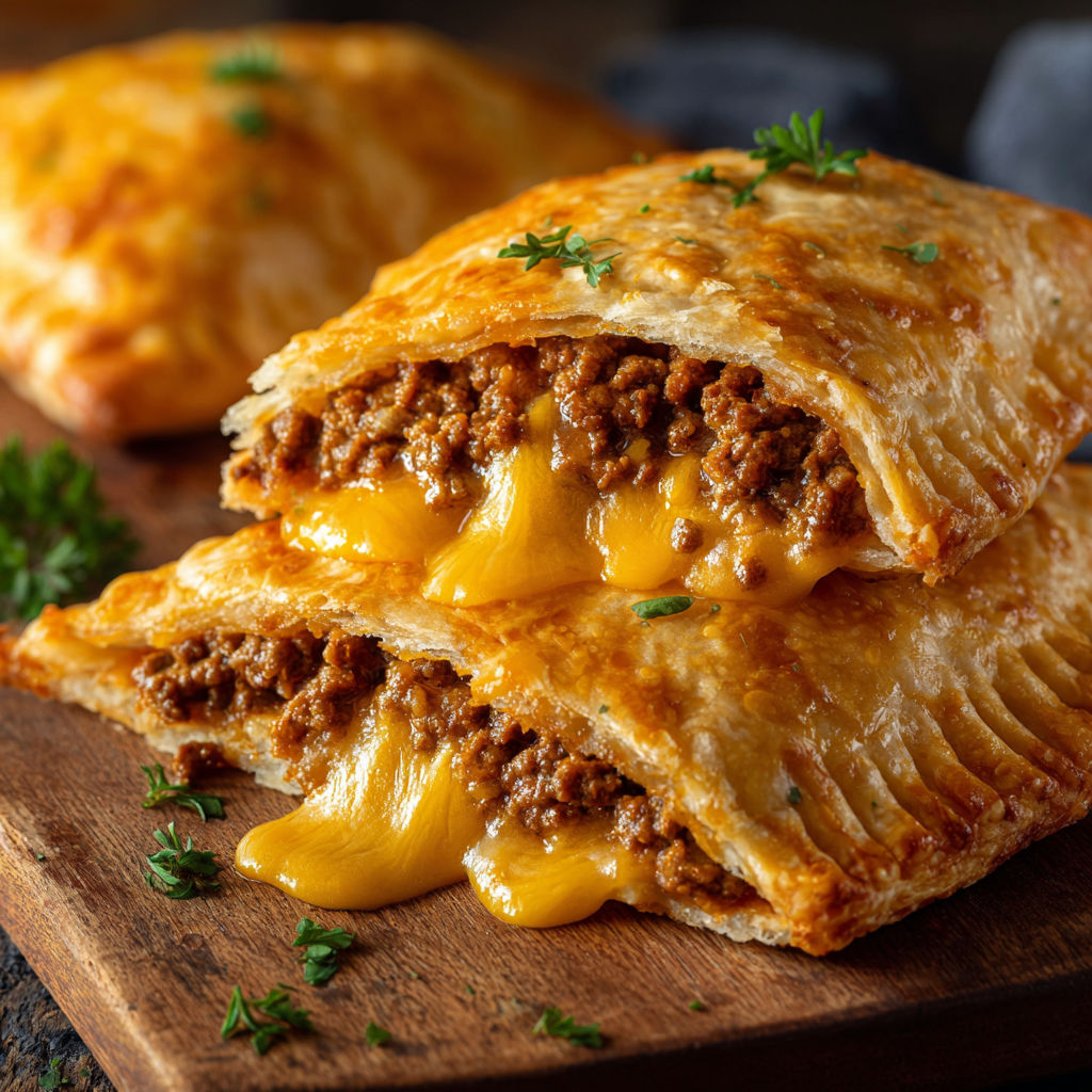 A delicious meal of chicken and cheese in a pastry.