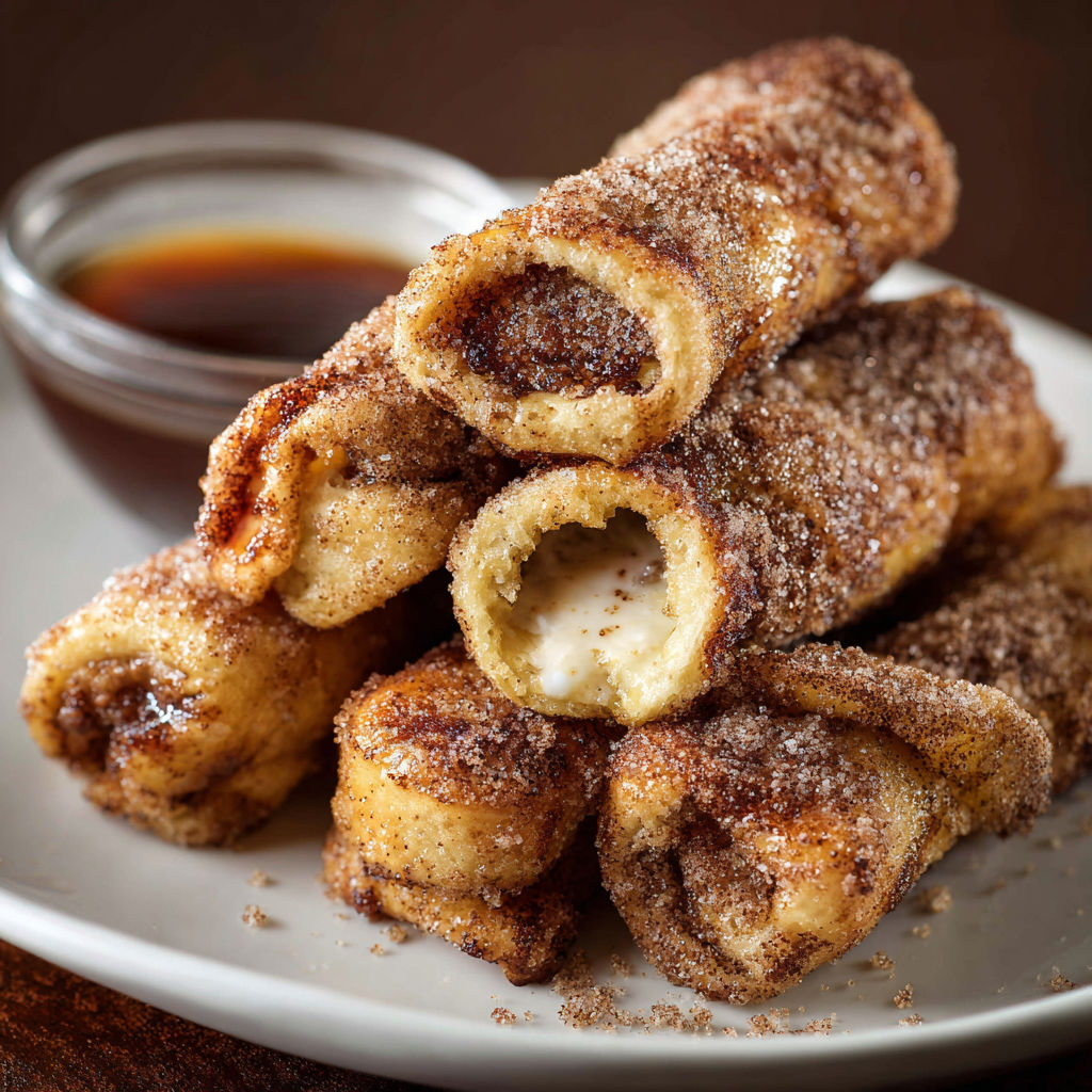 A plate of delicious sugar-coated bananas with a dipping sauce.