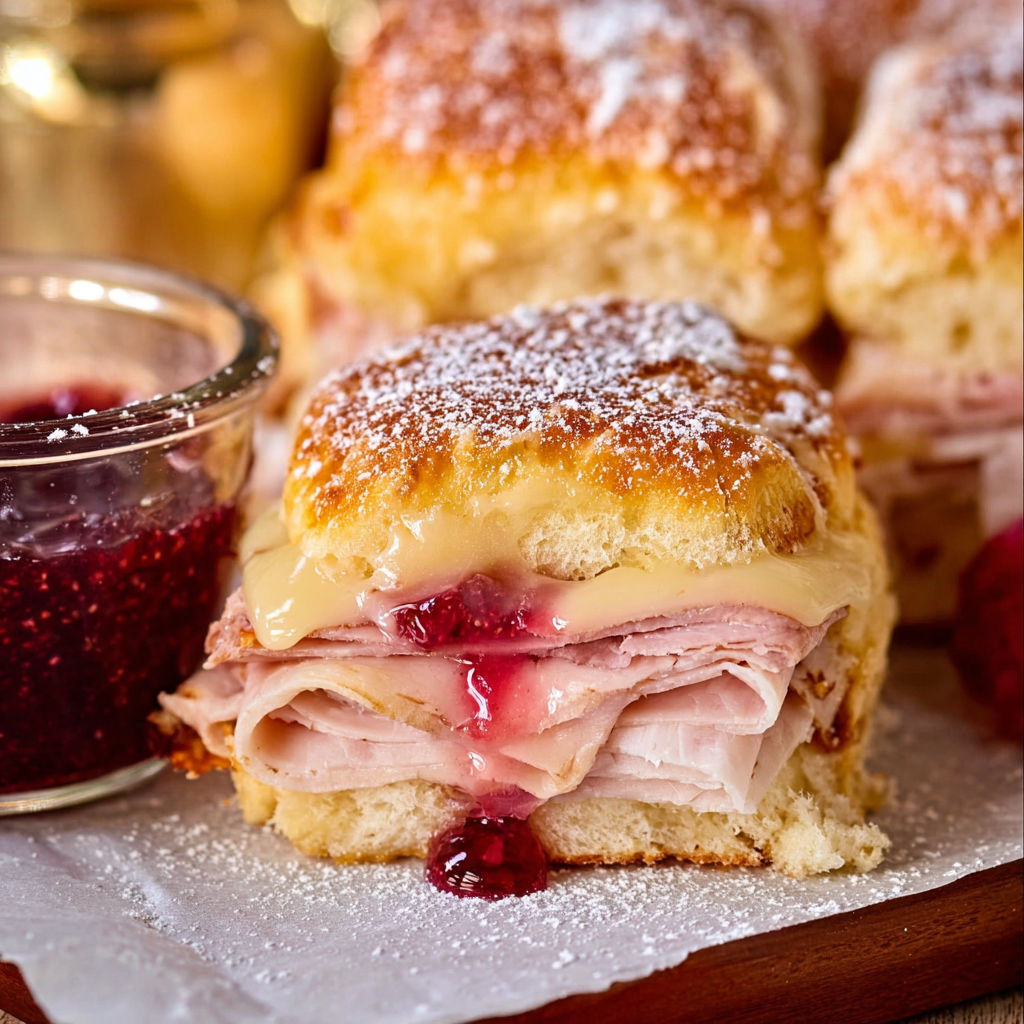 A plate of sandwiches with jelly and cheese, accompanied by a bowl of jelly.