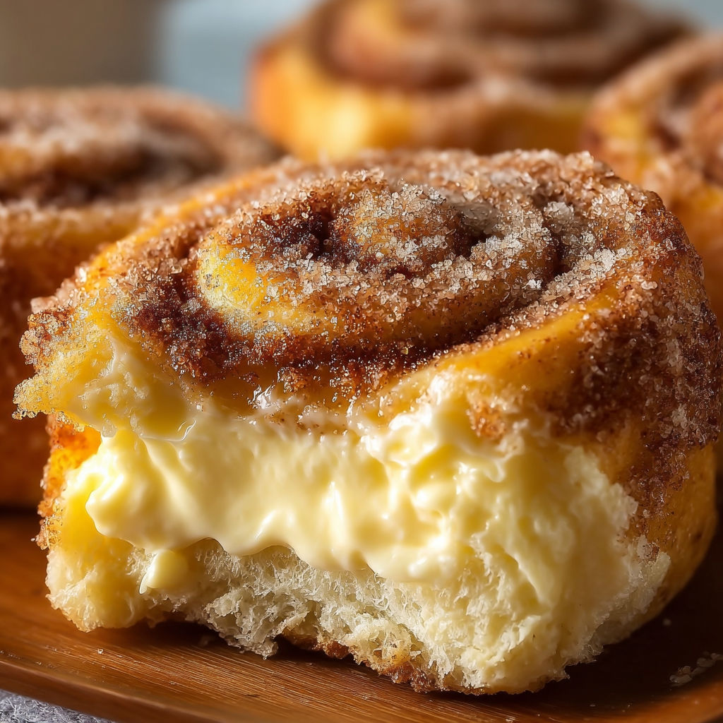 A delicious dessert made with cinnamon sugar and cheesecake swirls.