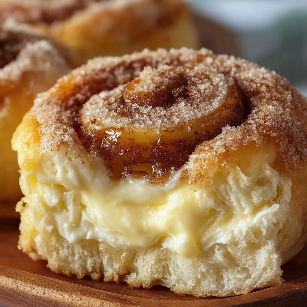 A delicious dessert made with cinnamon rolls and cream cheese.