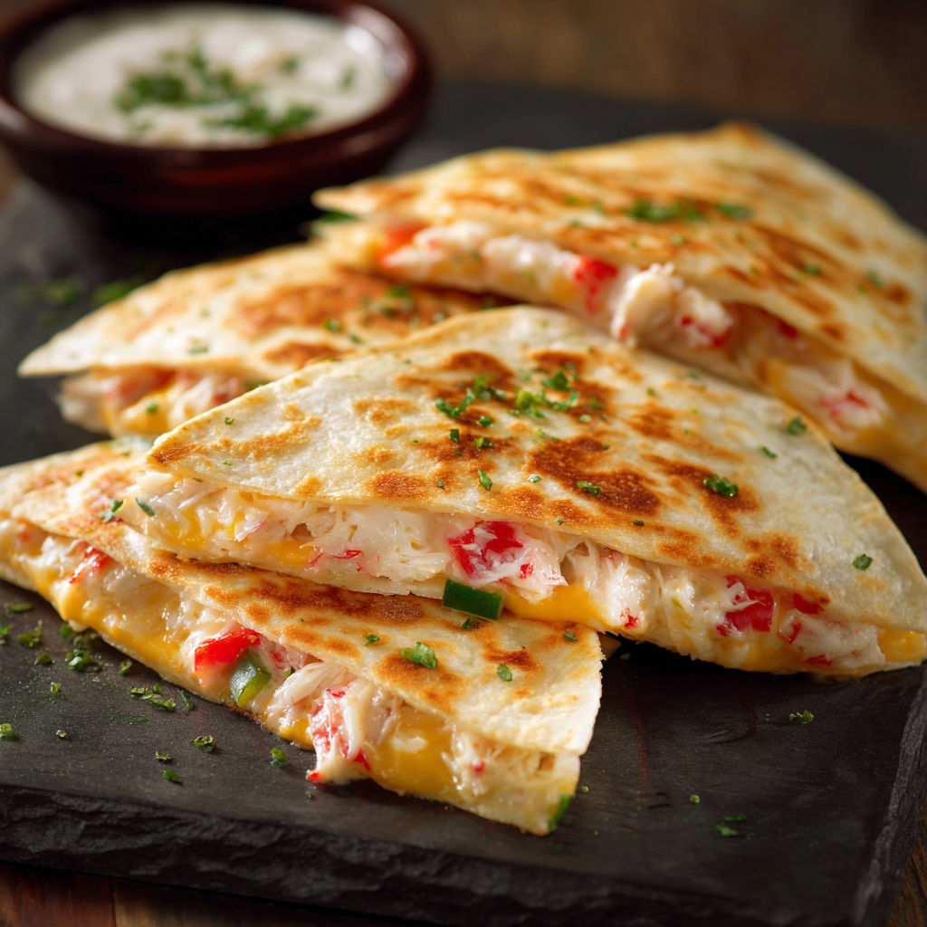 A delicious meal of chicken and cheese quesadillas served with a side of salsa.
