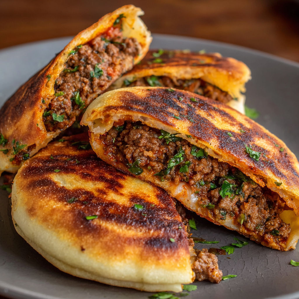 A plate of Tony's Arayes, a delicious sandwich filled with meat and vegetables, is presented on a dining table.