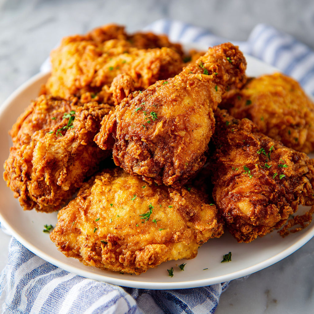 A plate of delicious Buttermilk Fried Chicken.