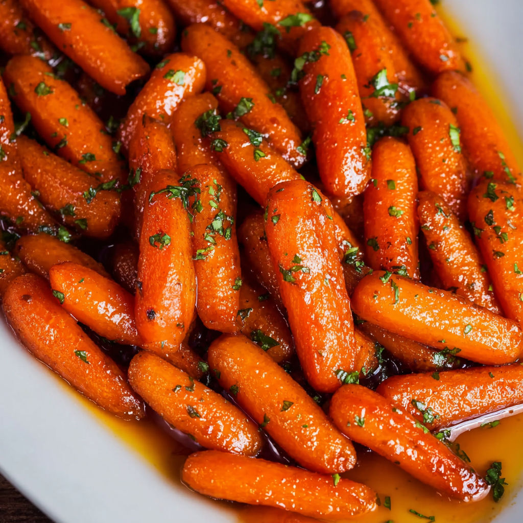 A plate of carrots with herbs on top, ready to be cooked.