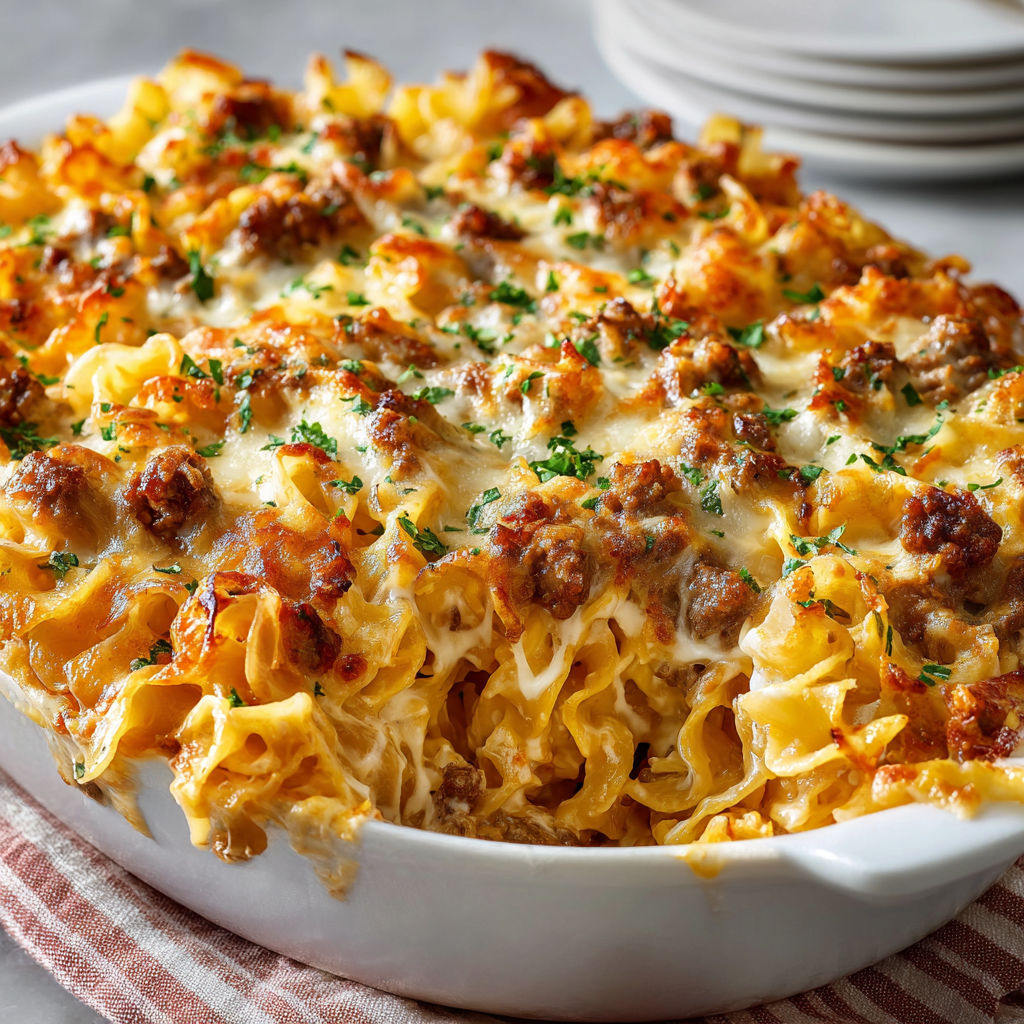 A delicious and hearty meal of Sour Cream Noodles.