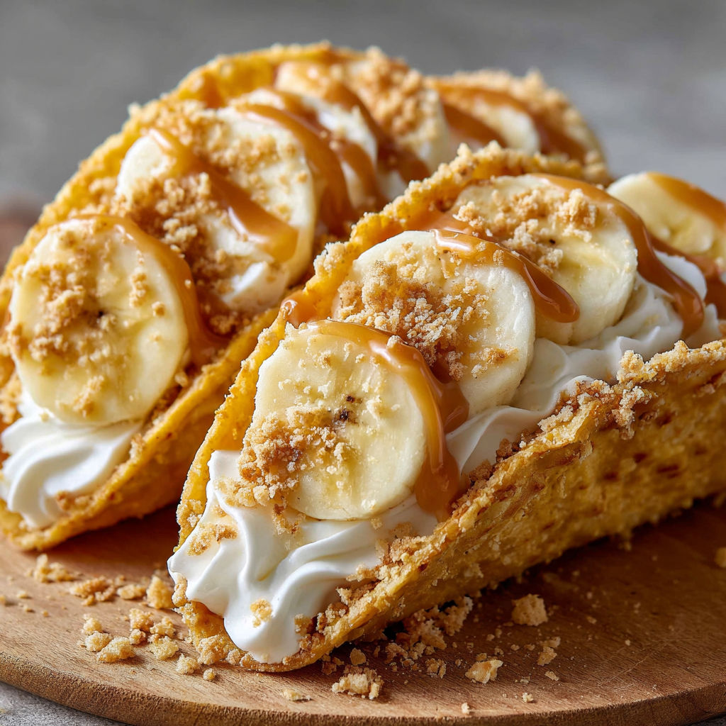 A delicious dessert made with bananas and whipped cream, topped with crumbles.
