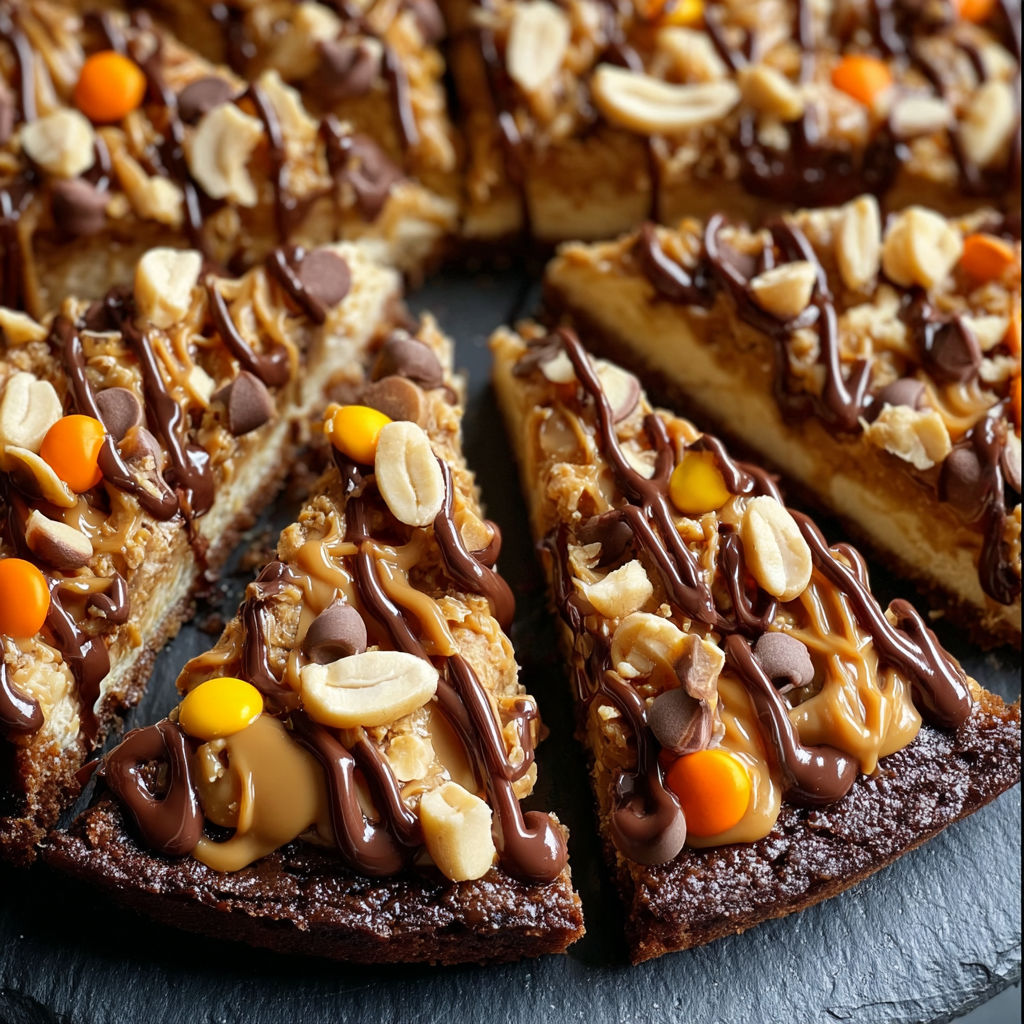 A slice of chocolate cake with peanut butter and chocolate drizzle.