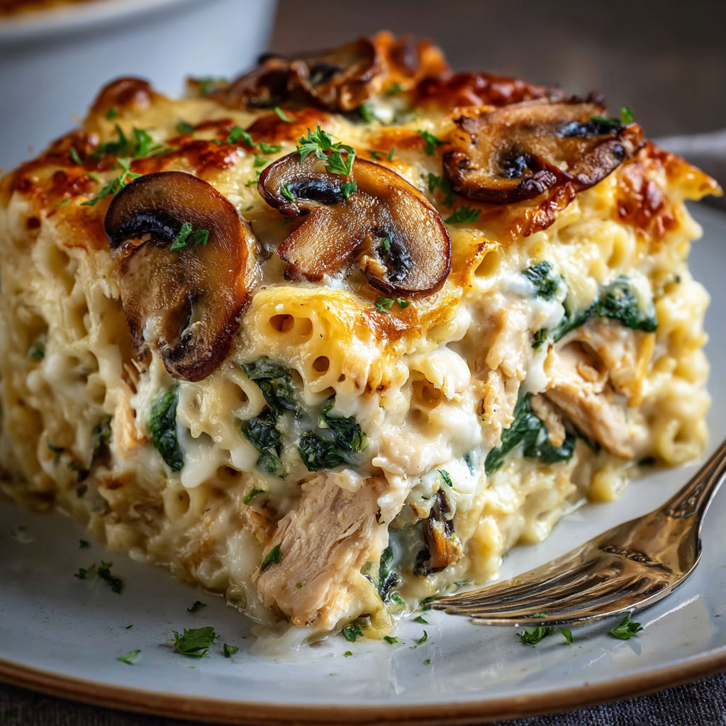 A delicious casserole dish with a fork on a plate.
