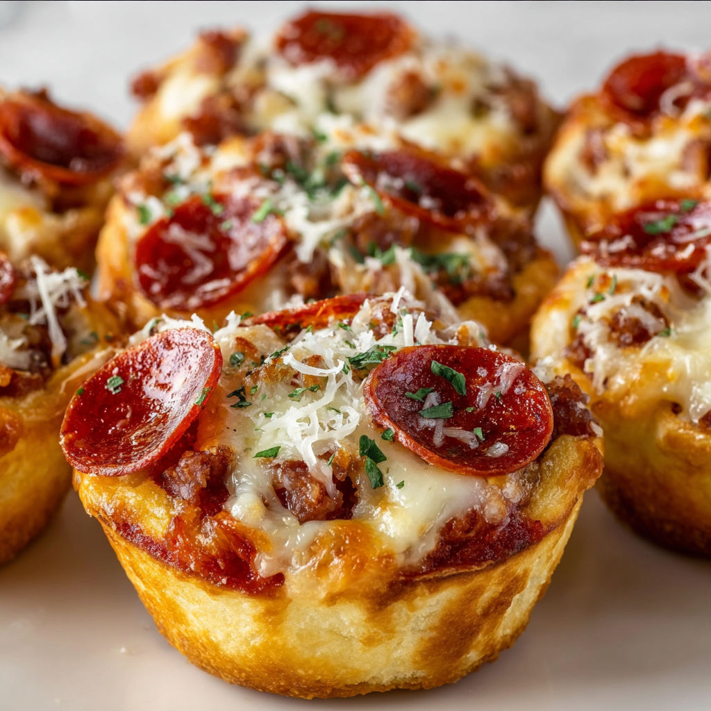 A plate of pepperoni and cheese stuffed muffins.