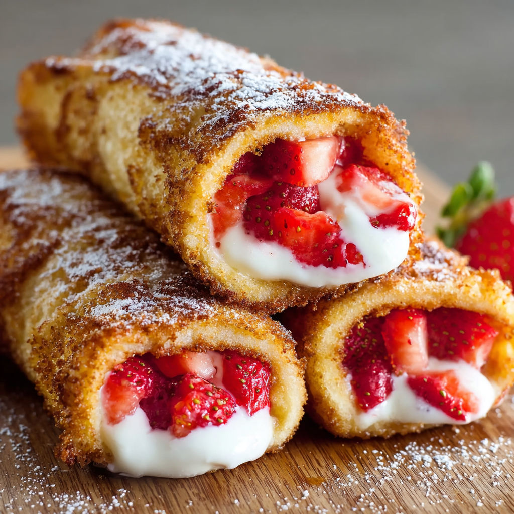 A delicious pastry filled with strawberries and whipped cream.