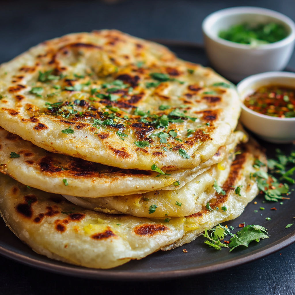 A stack of tortillas with a bowl of salsa on the side.