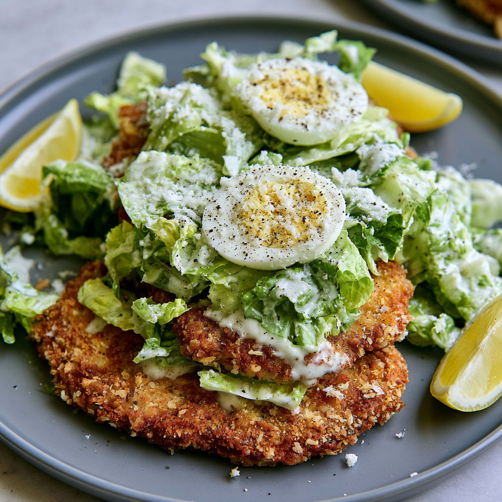 A plate of food with a fried egg on top of a salad.