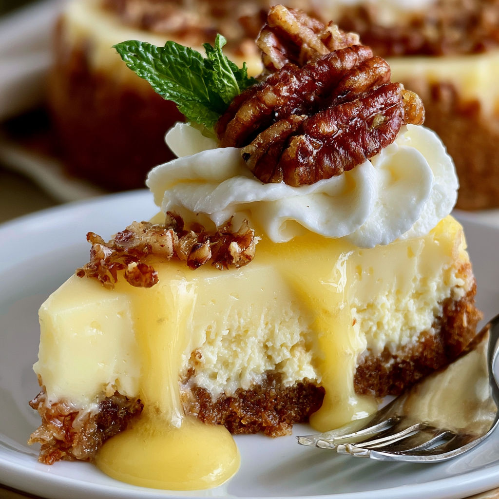 A slice of pecan pie with a dollop of whipped cream on top.