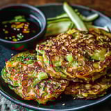 Crispy Vegetable Pancakes Asian Sauce