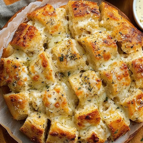 Cheesy Pull Apart Garlic Bread with Dipping Sauce