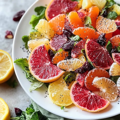 Winter Citrus Salad with Lemon Honey Poppyseed Vinaigrette