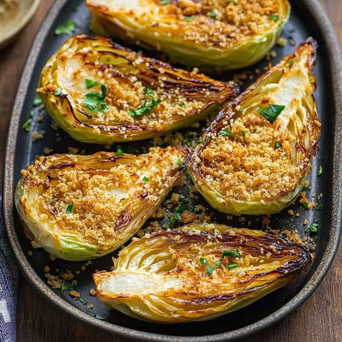 Miso Butter Roasted Cabbage Wedges