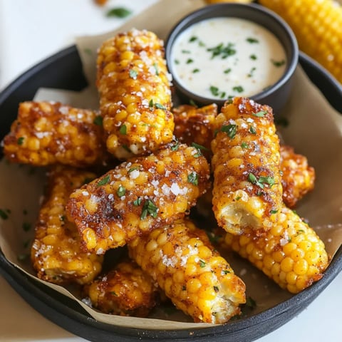 A bowl of corn on the cob with a dipping sauce.