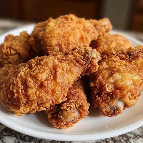 A plate of fried chicken.