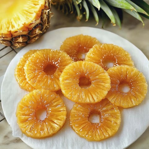 A plate of pineapple slices.