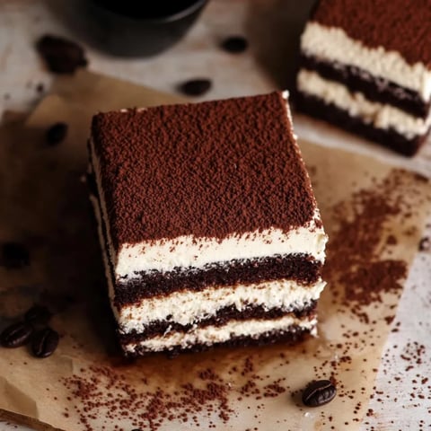 A slice of cake with chocolate and white frosting.