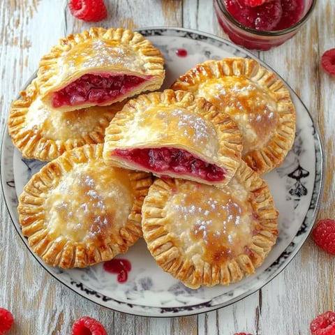 A plate of pastries with raspberries on top.