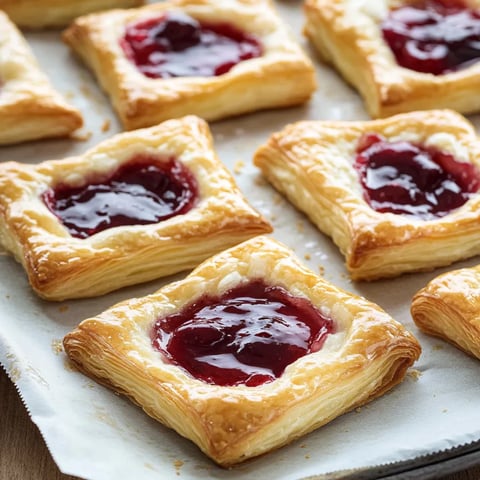A tray of pastries with jelly filling.
