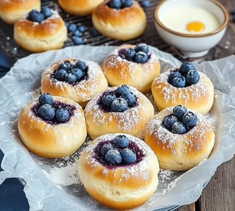 A plate of blueberry filled pastries.