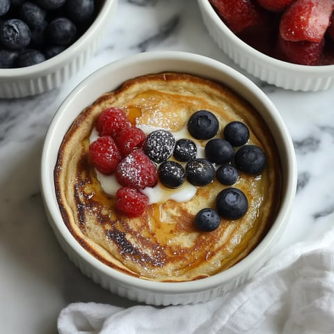 A bowl of food with berries and cream.
