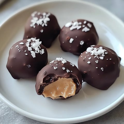 A plate of chocolate covered peanut butter balls.