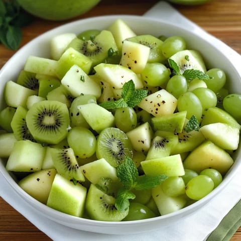 A bowl of fruit with kiwi, grapes, and apples.