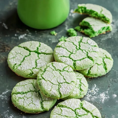 Green cookies with white icing.