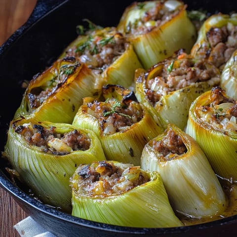 A pan of food with a green vegetable.