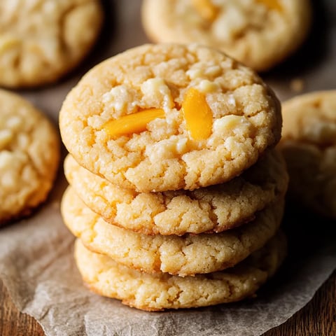 A stack of cookies on a table.