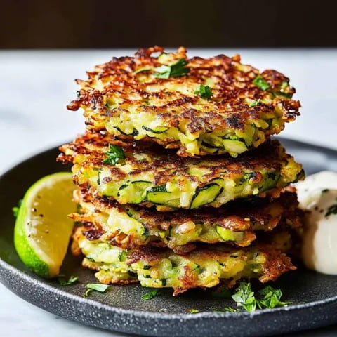 A stack of three pancakes with green vegetables.