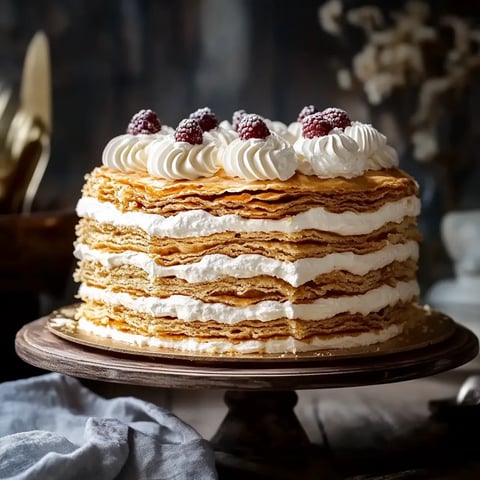 A cake with white frosting and berries on top.
