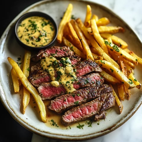 A plate of steak and fries.