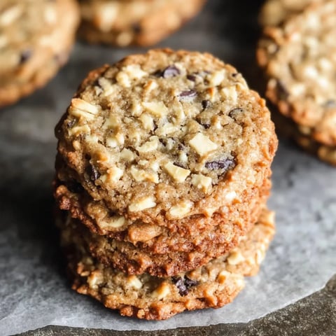 A stack of cookies on a tray.