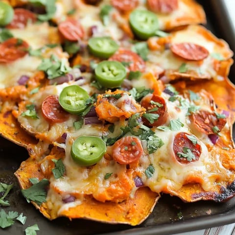 A pan of food with peppers and cheese.