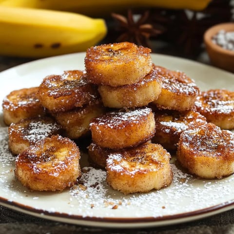A plate of banana bread with powdered sugar on top.