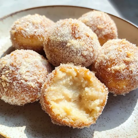 A plate of donuts with sugar on top.