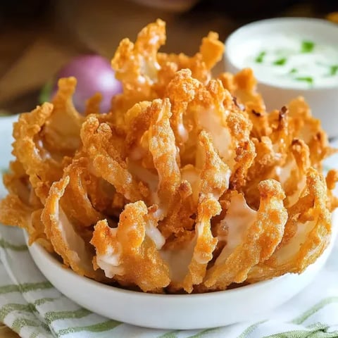 A bowl of onion rings.