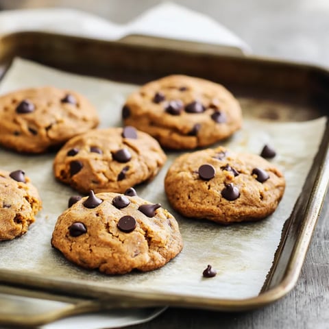 A pan of chocolate chip cookies.