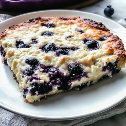 A slice of blueberry cheesecake on a white plate.