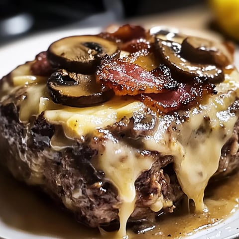 Bacon Mushroom Swiss Cheese Meatloaf