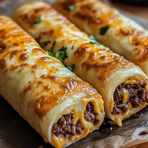 Garlic Butter Beef Cheeseburger Rollups