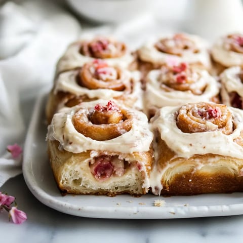 A plate of pastries with red and white frosting.