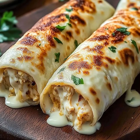 Cheesy Garlic Chicken Wraps