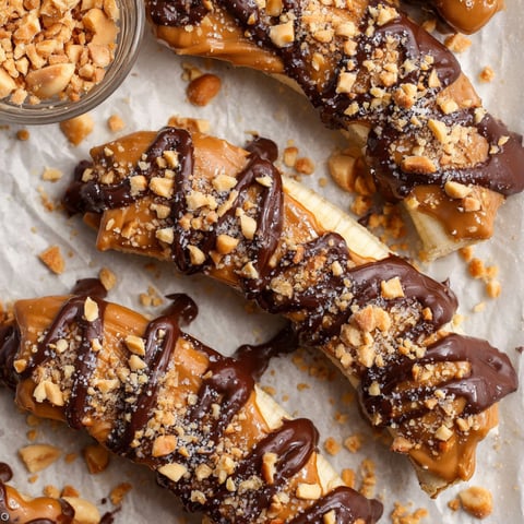 A close up of a delicious dessert made with bananas and chocolate.